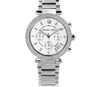 Michael Kors Women Crystal Bazel Stainless Steel